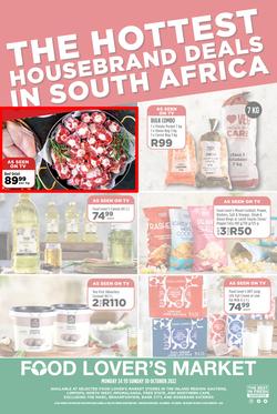 Food Lover's Market Gauteng, Limpopo, North West, Mpumalanga, Free State & Northern Cape : The Hottest Housebrand Deals In South Africa (24 October - 30 October 2022), page 1