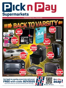 Pick n Pay Hypermarket : Back To Varsity (03 February - 02 March 2025)