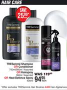 TRESemme Shampoo Or Conditioner 750ml/900ml Or HairSpray 300ml Or Heat Defence Spray 400ml-Each