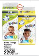 Baby Things Nappies 100 Pack (Assorted Sizes)-Per Pack