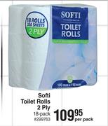 Softi Toilet Rolls 2Ply 18 Pack-Per Pack