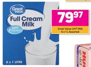 Great Value UHT Milk Assorted- 6 x 1Ltr