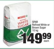 Spar Refined White Or Brown Sugar -10kg Each