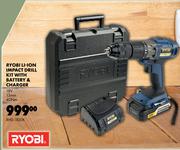 Ryobi Li-Ion Impact Drill Kit With Battery & Charger XHD-1820K