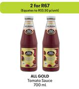 All Gold Tomato Sauce-For 2 x 700ml
