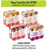 Liqui Fruit 100% Fruit Juice Cans (All Variants)-For 2 x 6 x 300ml