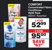 Comfort Concentrated Fabric Conditioner Refill Pack Assorted-800ml