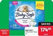 Baby Soft 2 Ply Toilet Tissue-24's Pack