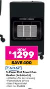 Cadac 3-Panel Roll About Gas Heater 943-Black
