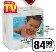 Spar Toilet Tissue Rolls 1 Ply-18s Per Pack