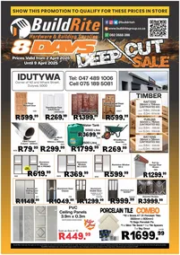 BuildRite Hardware & Building Supplies : Deep Cut Sale (02 April - 09 April 2025)