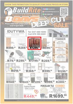 BuildRite Hardware & Building Supplies : Deep Cut Sale (02 April - 09 April 2025), page 1