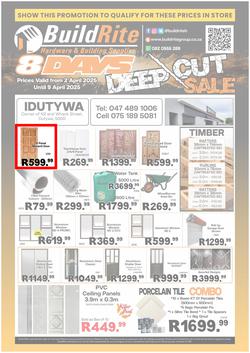 BuildRite Hardware & Building Supplies : Deep Cut Sale (02 April - 09 April 2025), page 1
