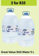 Great Value Still Water-For 2 x 5L 