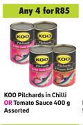 Koo Pilchards In Chilli Or Tomato Sauce Assorted-For Any 4 x 400g