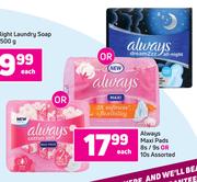 Always Maxi Pads 8s/9s Or 10s Assorted-Each