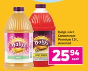 Daly's Juice Concentrate Premium Assorted-1.5L Each