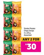 Simba Potato Chips Strips Assorted-For 2 x 4 x 25g