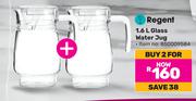 Regent 1.6L Glass Water Jug-For 2