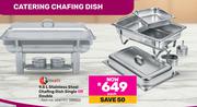 Tissolli 9.5L Stinless Steel Chafing Dish Single Or Double-Each