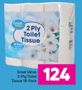 Great Value 2 Ply Toilet Tissue 18 Pack