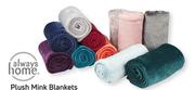 Always Home Plush Mink Blankets 180cm x 200cm-For 2