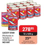 Lucky Star Pilchards In Tomato Or Chilli Sauce-12 x 400g
