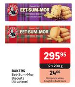 Bakers Eet-Sum-Mor Biscuits (All Variants)-12 x 200g