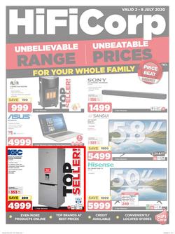 HiFi Corp : Unbeatable Prices! (02 July - 08 July 2020), page 1