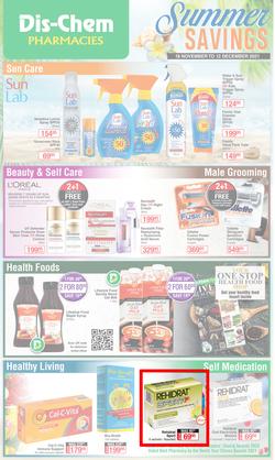 Dis-Chem : Summer Savings (18 November - 12 December 2021), page 1