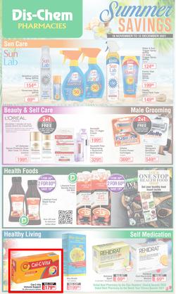 Dis-Chem : Summer Savings (18 November - 12 December 2021), page 1