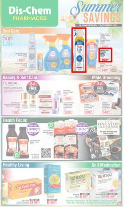 Dis-Chem : Summer Savings (18 November - 12 December 2021), page 1