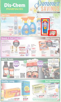 Dis-Chem : Summer Savings (18 November - 12 December 2021), page 1