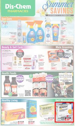 Dis-Chem : Summer Savings (18 November - 12 December 2021), page 1