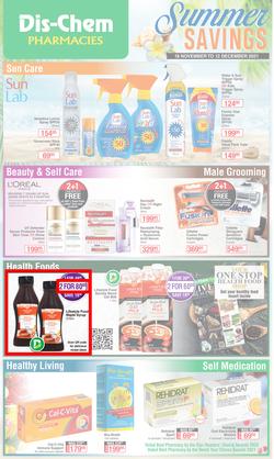 Dis-Chem : Summer Savings (18 November - 12 December 2021), page 1