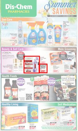 Dis-Chem : Summer Savings (18 November - 12 December 2021), page 1