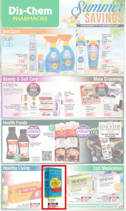 Dis-Chem : Summer Savings (18 November - 12 December 2021), page 1