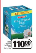 Spar UHT Milk Full Cream Milk-6 x 1.5L Per Pack