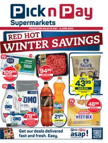 Pick n Pay Eastern Cape : Red Hot Winter Savings (23 May - 09 June 2024)
