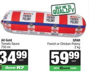 Spar French Or Chicken Polony-2Kg