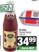 All Gold Tomato Sauce-750ml