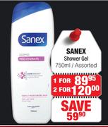 Sanex Shower Gel Assorted-750ml