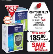 Contour Plus Glucose Test Strips 50 Pack Plus Meter Kit Banded Pack-Per Pack