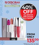 Deborah & Formula Pura Lipsticks-Each