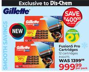Gillette Fusion5 Pro Cartridges 12 Cartridges-Per Pack