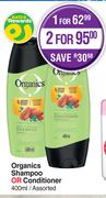 Organics Shampoo Or Conditioner Assorted-400ml Each