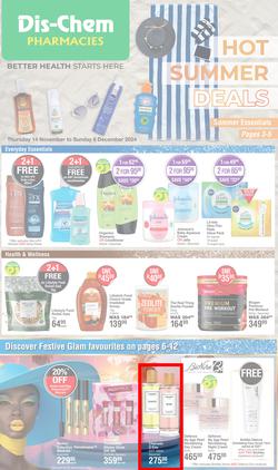 Dis-Chem : Hot Summer Deals (14 November - 08 December 2024), page 1