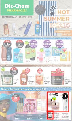 Dis-Chem : Hot Summer Deals (14 November - 08 December 2024), page 1