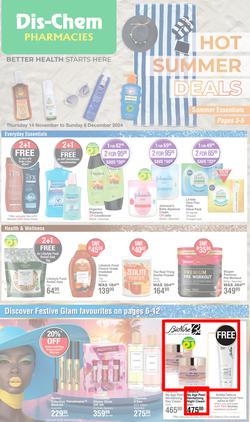 Dis-Chem : Hot Summer Deals (14 November - 08 December 2024), page 1