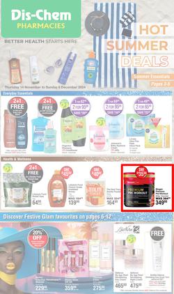 Dis-Chem : Hot Summer Deals (14 November - 08 December 2024), page 1